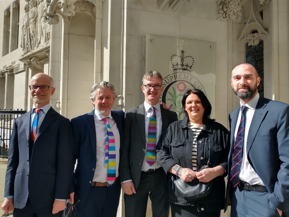 Alan Bogg, Professor of Labour Law at the University of Bristol, and team outside the UK Supreme Court.