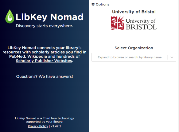 Set up page for LibKey Nomad