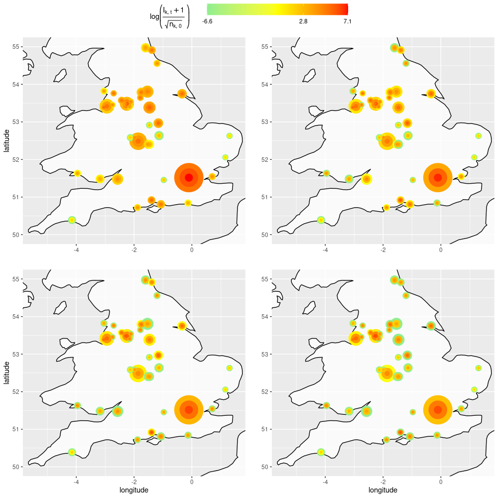 PAL based projection of measles infections in England and Wales, 1965.