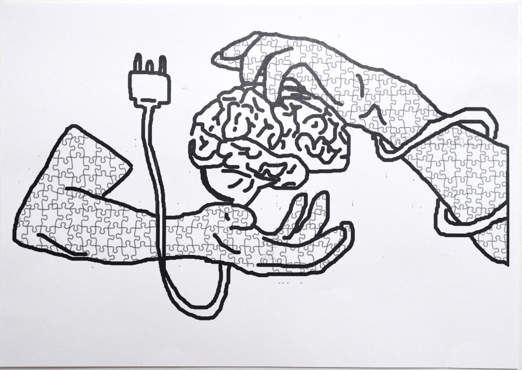 Aiden Bidgood's winning brain art competition entry in the upper secondary school category, 2018