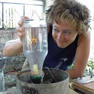 Kathy Sykes presenting the BBC series 'Rough Science'