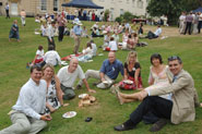 1976 graduates celebrate with a garden party in the grounds of Royal Fort House