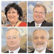 The speakers (clockwise from top left): Yasmin Alibhai-Brown; Sir Digby Jones; Professor Lord Bhikhu Parekh; Professor Eric Thomas.