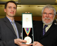 Dr Maciej Klemm (left) with Dr Douglas Naysmith MP, Sponsoring Member for the presentations