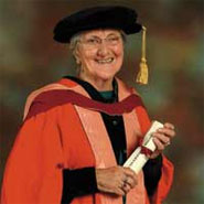 Ellen Malos receiving her Honorary Degree in February 2006