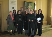 The students with Dr Tania String at Montacute House