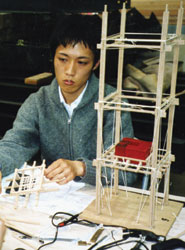 Student working on a design