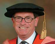 Sir Derek Higgs after receiving his Honorary LLD from the University in 2005