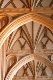 The extraordinary vaults in the aisles of the 'hall church' east end of c1300, one of the most revolutionary and experimental buildings of its date in Europe