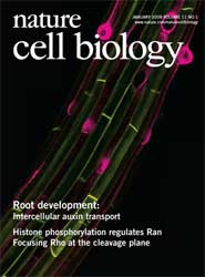 Cover of Nature featuring the article