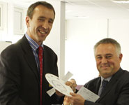 Nick Hearn (left) from Kruss with Professor Julian Eastoe from the School of Chemistry