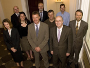 From left to right: Faye Smith, UKTI, Gareth Pickard, RED, Zoe Moore, Vestas, Ian Chatting, Vice-President Vestas, Kevin Potter, ACCIS, Paul Weaver, ACCIS, Nick Lieven, Dean of Engineering, Paul Hibbard, Vestas, Michael Wisnom, ACCIS