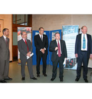 Announcing the project (from L to R): Professor Michael Wisnom, Director of ACCIS; Jim Knight MP; Professor Guy Orpen, Pro Vice-Chancellor (Research); Ian Lucas MP; Sir Harry Studholme, Chair of SWRDA
