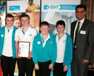 Dr Askin Isikveren with the best overall winners, the John Cabot Academy