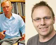 [from left to right] Professors Ray Forrest and Mark Wickham-Jones