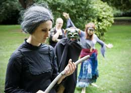 Rehearsing 'Wyrd Sisters'