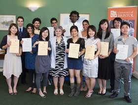 Pro Vice-Chancellor, Professor Avril Waterman-Pearson (centre, front), with students at the awards ceremony
