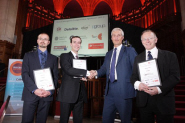 Dr Loren Picco (School of Physics), Mr Oliver Payton (Dept of Engineering Mathematics), Dr Neil Bradshaw (Director of Enterprise, RED), and Professor Mervyn Miles (School of Physics)