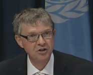 Professor Malcolm Evans at the UN press conference