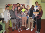 Quidditch players from the University of Bristol gather for one of their first training sessions