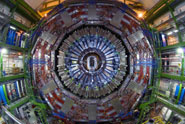 The CMS detector under construction in its underground cavern at CERN
