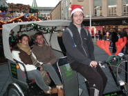 Driver Sean Evans with passengers William Pritchard and Tassmin Williamson