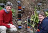 Garden Curator, Nick Wray (left), with stained-glass sculptor Jude Goss