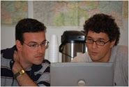 Dr Tim Cole (left) and one of his collaborators on the project, Alberto Giordano a GIScientist from Texas State University, San Marcos