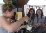 Millie Forrest serves the first portion of soup in The Soup Library
