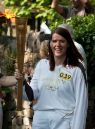 Bettina Urban carrying the Olympic torch