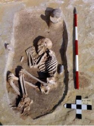 The grave of a male buried with an adze