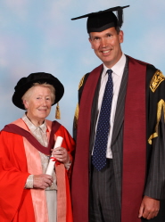 Angela Yeoman with orator Denis Burn