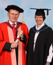Sir Stephen Laws with orator Professor Celia Wells