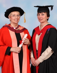 Dame Denise Holt with orator Professor Susan Harrow