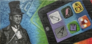 Street art depicting the evolution of Engineering. By students Natasha Watson, Joe Clarke, Tom Walworth and Kate Ross-Smith