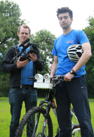 Dan Smith prepares to test the special bicycle