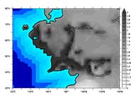 Model-predicted rain and snow fall (units of mm/day)