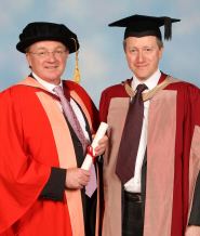 Martyn Brabbins with orator Professor John Pickard