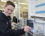 'Future Brunel' Charlie Hall, 14, a pupil at Bedminster Down School, tries his hand at making a ball levitate at Bristol University