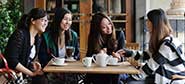 International students getting to know the local cafes
