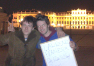 Wilf Middleton and Leon Luithlen outside the Grand Palace in Vienna