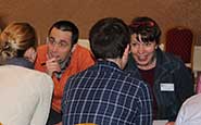 Delegates take part in 'speed collaboration' exercise