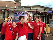 Deportivo Woodland Road 2 celebrate their victory