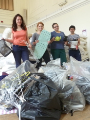 Elena Lynch, Bristol Hub Manager, with volunteers Sophie Ross, Naomi McKay and Rowan Cavendish