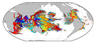 Map showing the epic ocean voyages of baby corals