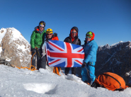 Clay, George, Ross and Harry on the summit of Pik Kasparov