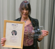 Emeritus Professor Gill Hague with her Emma Humphreys Memorial Prize