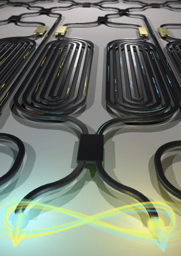 Artist's impression of the device in a larger circuit