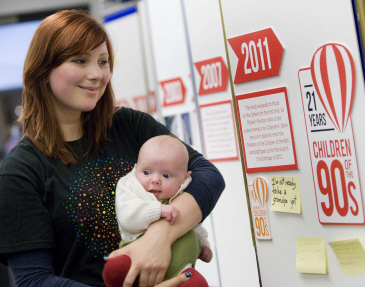 A mum and her baby at an ALSPAC event