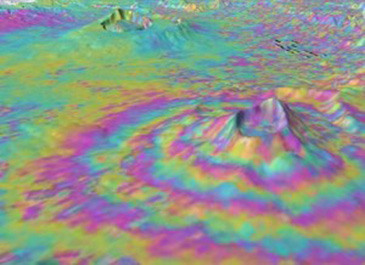 InSAR Image shows Volcanic uplift in the Great Rift Valley